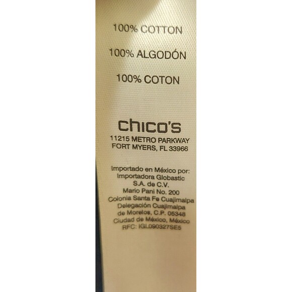 Chicos Women's Top Size 3 (XL/16) Blue~Rope Tie~ Nautical~Fringe~Boho Beachy - Picture 10 of 13